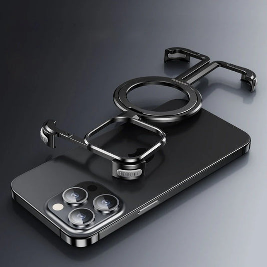 Metallic Magnetic Ring Stand Case - iPhone